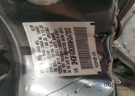 2009 Honda Civic Vp из США, поврежденный, VIN 2HGFA16389H347813